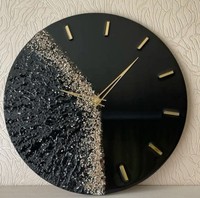 Horloge murale carrée en résine, style Art déco antique, mouvement à quartz, 14 pouces, simple face, faite à la main, haute qualité, décoration de salon