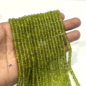 Cuentas redondas lisas de peridoto AAA, hilo de 12 pulgadas, 5 mm 6 mm, cuentas sueltas de peridoto natural para la fabricación de joyas, precio al por mayor - Product Image 3