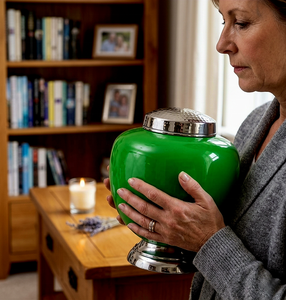 Blue Cremation Urn for Human Ashes Customized Colour Adult Funeral Decorative <b>Memorial</b> Urns High Quality Metal Urns Manufacturer - Product Image 5