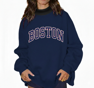 Sweat-shirt oversize à col montant en molleton écologique pour femme, personnalisé avec nouveau logo, toutes saisons, manches longues, 340g, anti-boulochage - Product Image 1