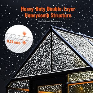 Pannelli Ondulati in Policarbonato con Protezione UV, Confezione da 12, 2x4x0.24, Lastre Impermeabili Anti-UV per Serre e Giardini - Product Image 3