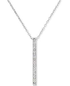 Collar Colgante Barra Diamante (1/10 CT.) T. W.) en plata esterlina | Macy's - Product Image 1