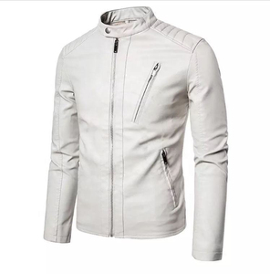 Chaquetas de Cuero para Hombre, Estilo Popular de Otoño, Chaqueta de Cuero para Hombre al por Mayor, Chaquetas de Cuero PU con Cierre Modernas y Elegantes para Hombre - Product Image 1