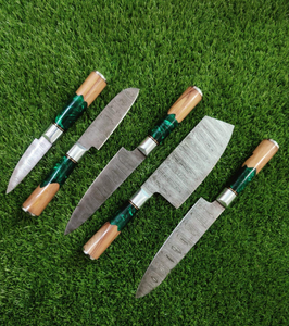 Premium OEM ODM Damascus Steel Kitchen <b>Knife</b> <b>Set</b> 5PCS Professional Chef <b>Knives</b> Hand Forged Razor <b>Sharp</b> Custom Factory Wholesale - Product Image 1