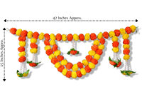 Guirlande de fleurs artificielles de marguerites indiennes faites à la main pour porte, mariage, retraite, Diwali, cadeaux festifs, entrée de maison, décoration Pooja