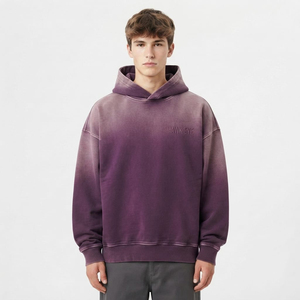 Sudadera con Capucha Personalizada, Estilo Desgastado por el Sol, Oversize, de Algodón Grueso, para Streetwear, Fabricante OEM/ODM de Marca Privada - Product Image 1