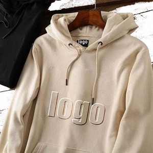 High Quality Custom Embossed Sweatshirt Oversized Men's White Blank Puff Print Hoodie <b>Plain</b> Custom <b>Hoodies</b> - Product Image 5