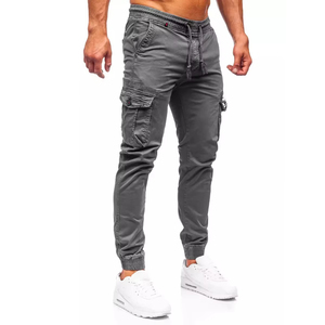 Pantalon Cargo Homme Gris Empilé à Séchage Rapide avec Cordon de Serrage Personnalisé et Multiples Poches – Vente en Gros - Product Image 3