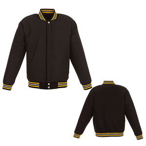 Wholesale Unisex Premium Quality Winter <b>Varsity</b> Satin <b>Bomber</b> <b>Jackets</b> Windproof Eco-Friendly Custom Logo Durable Button Closure - Product Image 1