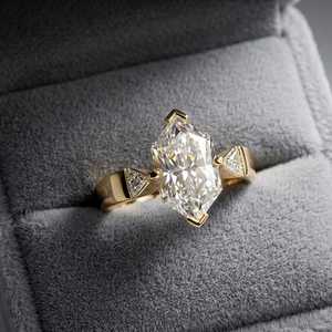 Gorgeous Lab Grown 3.01CT VS1 Hexagon Cut Diamond Modern <b>Ring</b> For Women's 14K Solid Gold Wedding Party Gift For Girlfriends - Product Image 5