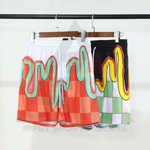 Custom Casual Sublimation Camo Knitted Basketball Shorts Double <b>Layer</b> Heavyweight Polyester Drawstring Athletic Wear Wholesale - Product Image 4