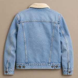 Unisex High Quality <b>Customized</b> <b>Denim</b> <b>Jacket</b> with Embroidered Logo Puff Printed Coat for Casual Winter Style Jeans Material - Product Image 2