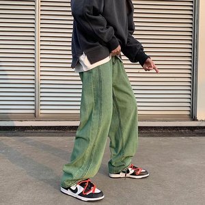 <b>Men's</b> <b>Baggy</b> Jeans <b>Men</b> Jeans <b>Trouser</b> Latest Green Straight Tube Youth Fashion Loose Jeans - Product Image 6