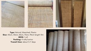 Sangle de canne en rotin du Vietnam Sangle de canne naturelle Rouleau de tissu en rotin largeur de différentes taille-canne à mailles carrées/Ms.Thi - Product Image 5