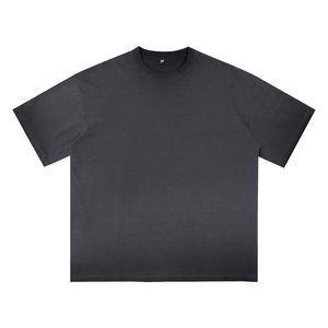 Camiseta de punto de manga corta de color liso, estilo casual, de longitud regular, teñida, transpirable, de punto jersey, de gran gramaje y corte holgado. - Product Image 4