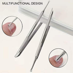 Juego de 2 Herramientas Profesionales de Acero Inoxidable de Doble Punta para el Cuidado de Uñas y Cutículas con Removedor de Piel Muerta - Product Image 4