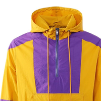Veste coupe-vent unisexe personnalisable avec logo de fraternité, style demi-zip, imperméable, à capuche