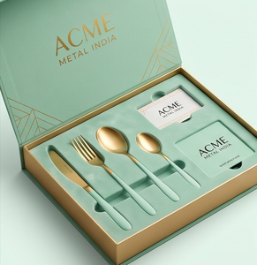 Mintgold – ensemble de couverts bicolores en acier inoxydable, 4 pièces, manches vert menthe satiné, lavable au lave-vaisselle, pour vaisselle de mariage et de fête - Product Image 4