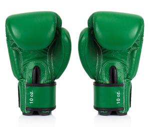 นวมชกมวยหนังแท้สีเขียว Fairtex - แบบเต็มนิ้ว ปรับได้ด้วยแถบตีนตุ๊กแก ระบายอากาศได้ดี ซับเหงื่อ สำหรับผู้ใหญ่ ฝึกศิลปะการต่อสู้ - Product Image 3