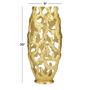 Florero Decorativo de Metal Dorado Hecho a Mano, Producto de Estilo Interior Moderno para Hogares, Hoteles y Resorts de Lujo - Product Image 2
