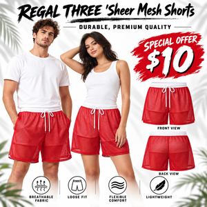 Shorts en maille sexy, légers, 100% polyester, séchage rapide, shorts en maille transparente unisexe, taille à cordon de serrage, shorts transparents pour hommes - Product Image 1