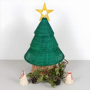 Adornos de Navidad, adornos artesanales en forma de árbol de ratán verde, tendencia novedosa, otras decoraciones de Navidad - Product Image 5