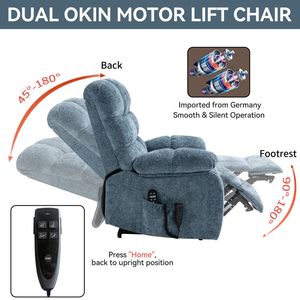 Poltrona Reclinabile Elettrica a Doppio Motore con Posizioni Infinite, Capacità 350 LBS, Massaggio e Riscaldamento - Product Image 6