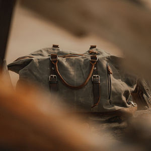 Bolsa de Viaje de Lona y Cuero Impermeable, Bolsa de Fin de Semana, Equipaje de Mano, Bolsa de Gimnasio, Gran Capacidad, Clásica LCTB-0042 - Product Image 2