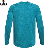 T-shirt à manches longues à col rond uni pour homme, tissu en toile de haute qualité, respirant, service OEM, vente en gros