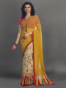 Sari de seda de diseñador indio hecho a mano para mujer con blusa elegante impresa Digital, ropa de fiesta, producto a granel hecho a mano - Product Image 4