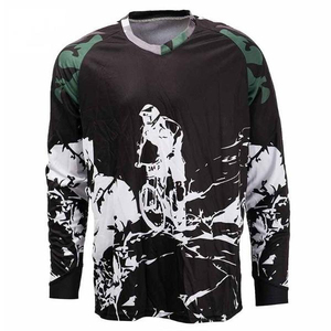 เสื้อเจอร์ซีย์มอเตอร์ไซค์แบบไม่มีแขนสำหรับทุกเพศ พิมพ์ลายแบบซับลิเมชั่น แห้งเร็ว สีดำขาว เสื้อแข่ง % โพลีเอสเตอร์ สำหรับฤดูหนาว - Product Image 1