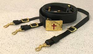 High Quality Hot Selling Freemasons Knights Templar Past Grand Commander Black & Gold Sword Belt - Blue Cross OEM Serviced - Product Image 4
