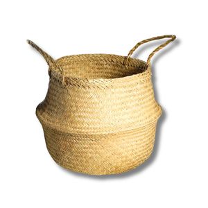 Decorative Handmade SEAGRASS BELLY <b>BASKETS</b> for Plant Pot Cover and Decor, Laundry and Toy Storage Organizer - Product Image 1