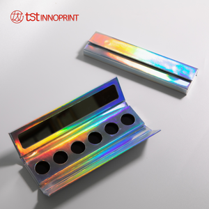 Caja de embalaje de paleta de sombra de ojos de 6 colores de maquillaje holográfico arcoíris personalizado - Product Image 1