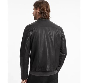 Chaqueta de Cuero John Varvatos para Hombre, Chaqueta de Cuero Genuino de Lujo, Chaqueta de Motociclista Vintage - Product Image 2
