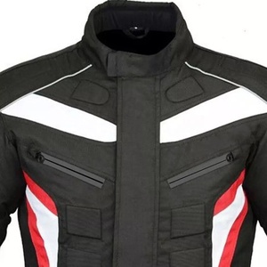 เสื้อแจ็คเก็ตมอเตอร์ไซค์ผู้ชาย สีดำ แดง ขาว แขนยาว กันลม ใส่ได้ทุกฤดู - Product Image 4