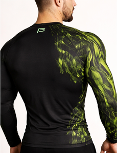 Men’s <b>Compression</b> <b>Shirt</b> Long Sleeve Gym Workout Rashguard Quick Dry Breathable Sportswear Green <b>Black</b> Custom Logo - Product Image 2