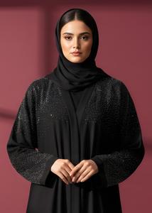 Luxury Rhinestone Abaya Breathable Loose Fit Polyester Women Party Evening Floor Length <b>Dress</b> Middle East Flare - Product Image 2