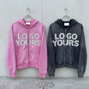 Sudaderas con capucha y cordón para hombre al por mayor, de primera calidad, transpirables, con bajo MOQ, sudaderas con cremallera para adultos - Product Image 2