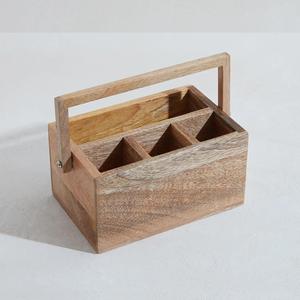 Caddy à couverts en bois blanchi style Shabby Chic, Fournisseur en gros d'organisateurs de couverts vintage pour table, Exportation en vrac - Product Image 2