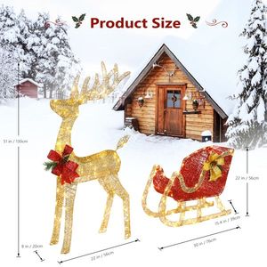Courtyard Elk 3000V 360W Christmas Lights Decoration 74*20*120cm Christmas Lighted Elk Ornament - Product Image 4