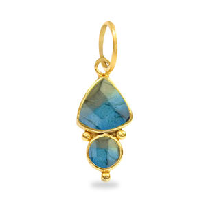 Pendentif breloque en labradorite taille trillon sertie clos – Bijoux de créateur en argent sterling en gros - Product Image 1