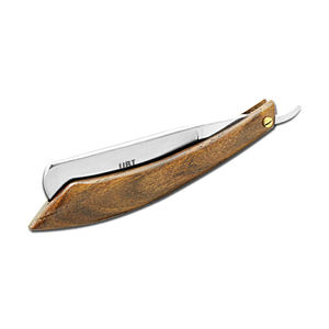 Rasoir droit à lame fixe UBI UBI-6111213-1 en acier à haute teneur en carbone, manche ergonomique en bois, rasage traditionnel à l'eau, soin de la barbe - Product Image 3
