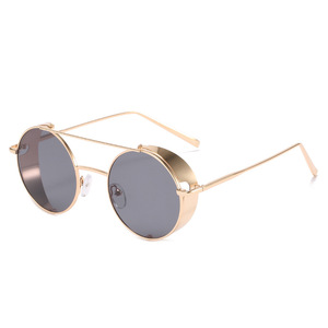 Gafas de Sol Modernas RTS de Estilo Steampunk, Montura Redonda Completa de Metal, Lentes de PC con Protección UV400, Personalizables para Hombre y Mujer - Product Image 3