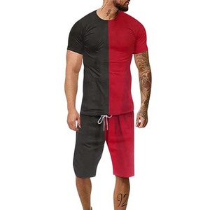 Ensemble court très demandé, manches courtes, dernière arrivée, été, ensemble court pour homme, t-shirt à manches courtes et shorts, 2 pièces, été - Product Image 2