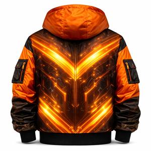 ผู้ผลิตเสื้อผ้าบุรุษ เสื้อแจ็คเก็ตแบบมีฮู้ดกันน้ำแบบกลับด้านได้ ป้องกันลม ทำจากไนลอน เหมาะสำหรับฤดูหนาว สวมใส่สบายๆ สำหรับกิจกรรมกลางแจ้ง มีซิป - Product Image 2