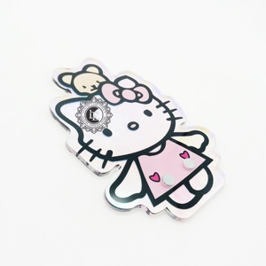 Alta calidad Hello Kitty Arco Iris sombreado papel acrílico Placa de pestañas imán sostenible Lash Tile pinzas titular con etiqueta privada - Product Image 4