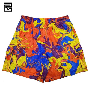 Custom Vintage Fitness Running Gym Mesh Shorts 100% algodón Hombres Sudor 3D Screen Foam Puff Print Cordones para entrenamiento MMA - Product Image 6