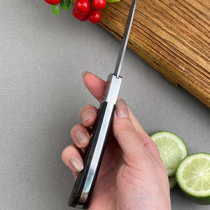 มีดพับเหล็กดามัสกัส DIY OEM พกพาสะดวกสำหรับตั้งแคมป์กลางแจ้ง ลายทองแดงรูปสัตว์ - Product Image 5