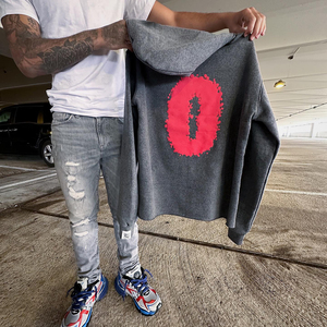 Conjunto de Sudadera con Capucha y Pantalones de Chándal para Hombre, de Algodón Grueso, con Logotipo Personalizado, Bordado Desgastado, Fabricante OEM - Product Image 2